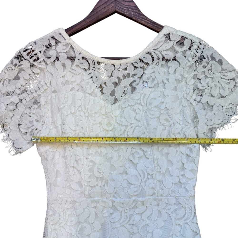 MSLG Elegant White Lace Midi Dress - Picture 11 of 15